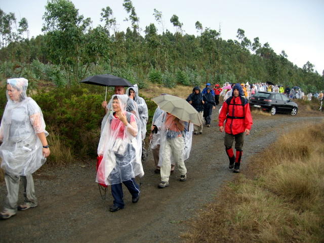 Chegada ao almoço, ainda com chuva...