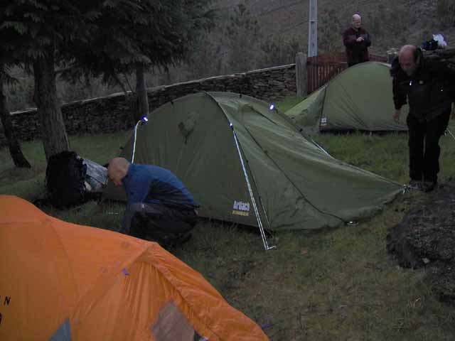 A montagem das tendas