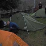 A montagem das tendas