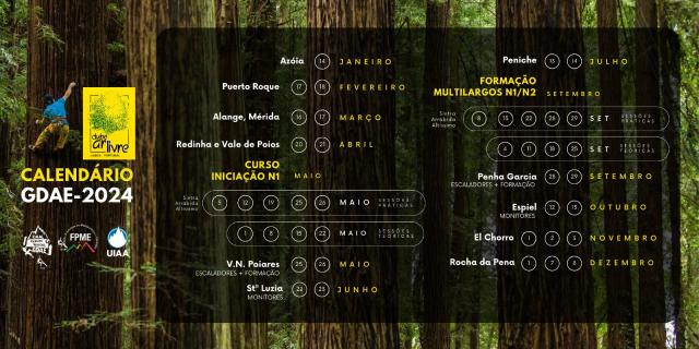 Calendário Escalada 2024