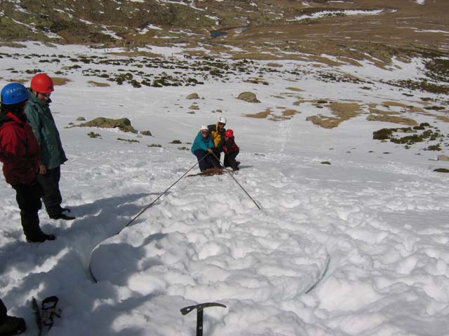 Colocação de protecções em neve